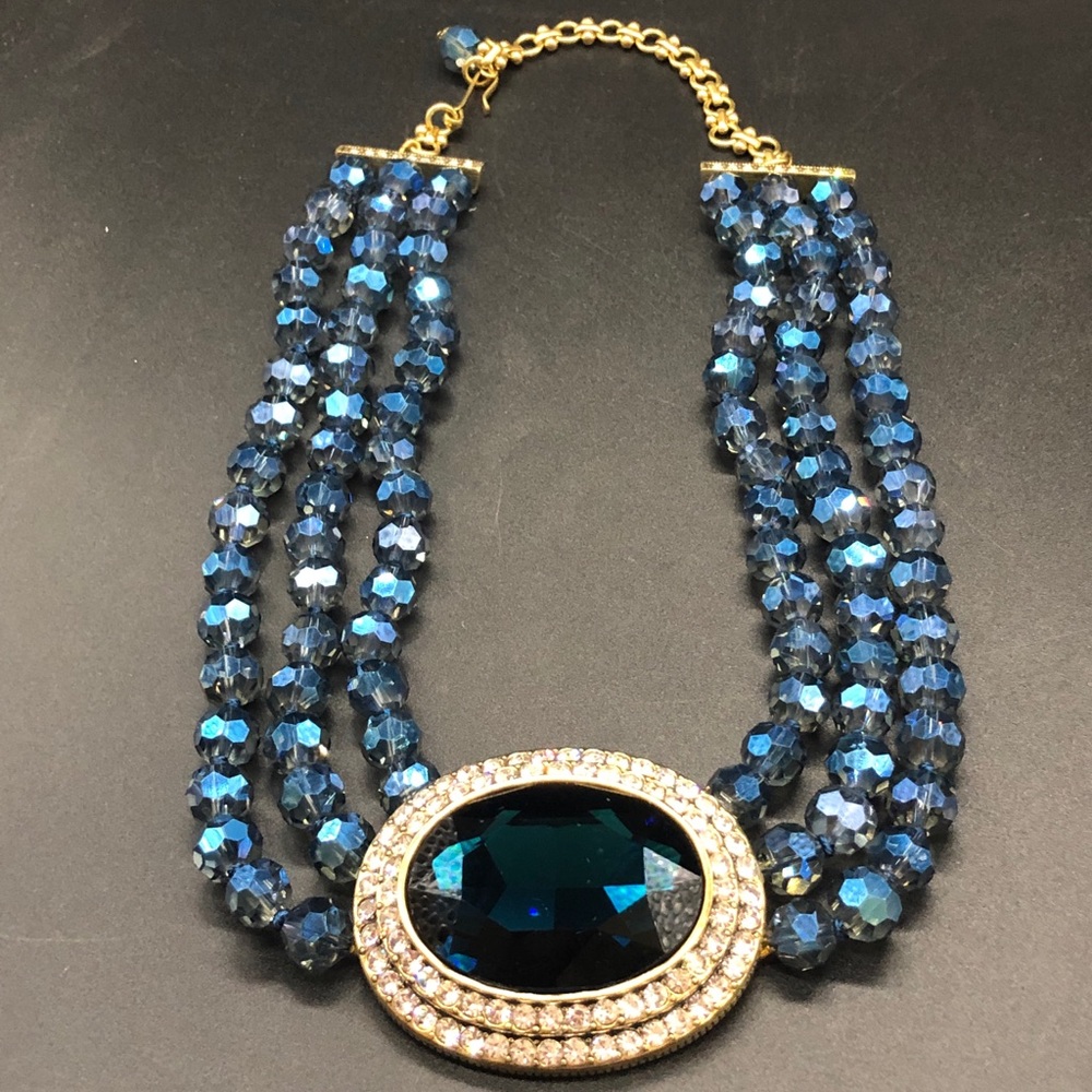 Heidi Daus 🆕 Montana color drop Swarovski crystal necklace - Picture 6 of 10